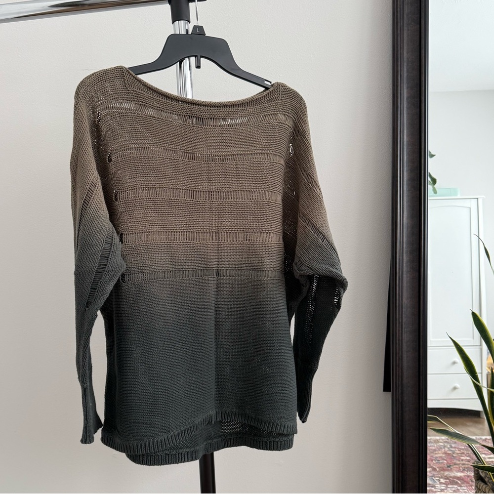 Green to Grey Ombre Sweater